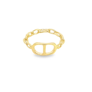 Elegant 18K gold-filled modern ring with a sleek design.