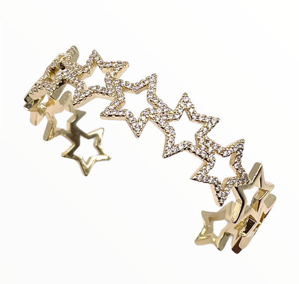 Shine On Star Bangle – 14K Gold Plated Stainless Steel
