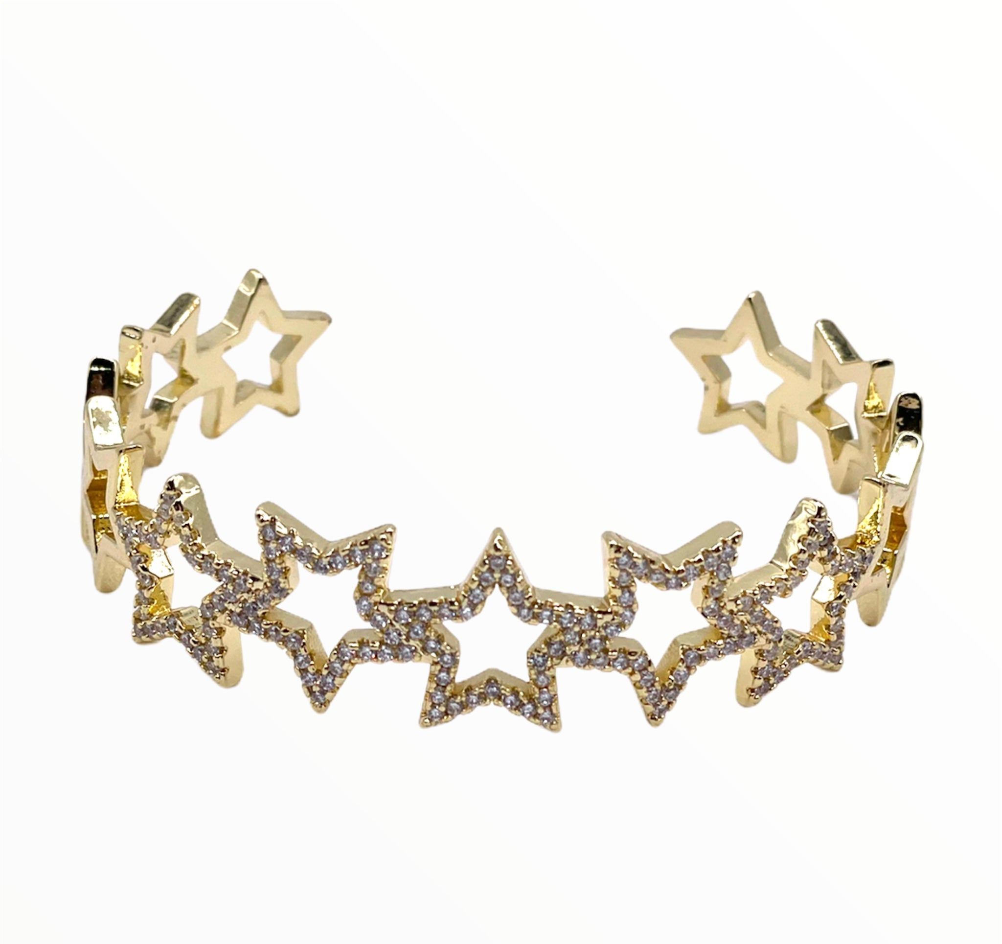 Shine On Star Bangle – 14K Gold Plated Stainless Steel