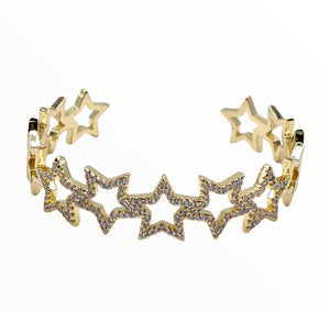 Shine On Star Bangle – 14K Gold Plated Stainless Steel